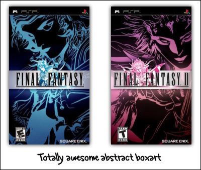 final fantasy 1 and 2 boxart psp