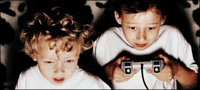 children playing videogames