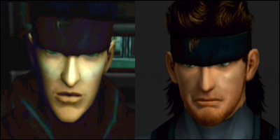 solid snake face model comparison